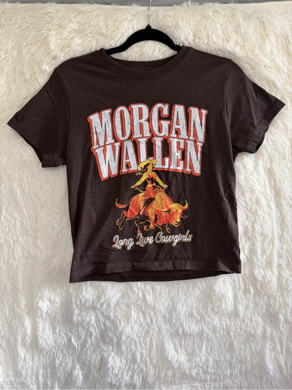 Morgan Wallen Womens Long Live Cowgirls Concert Tee Size M Brown Country Music
